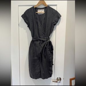 NotPerfectLinen wrap short linen jumpsuit